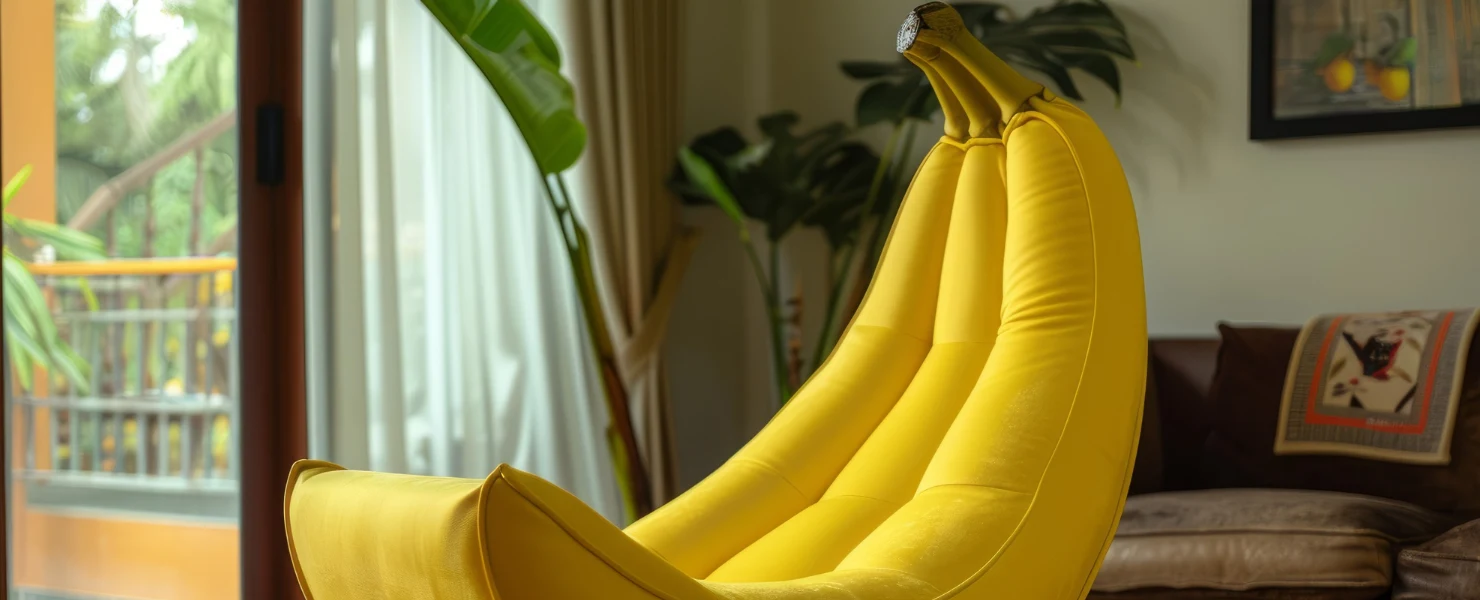 sof na la poltrona a forma di banana